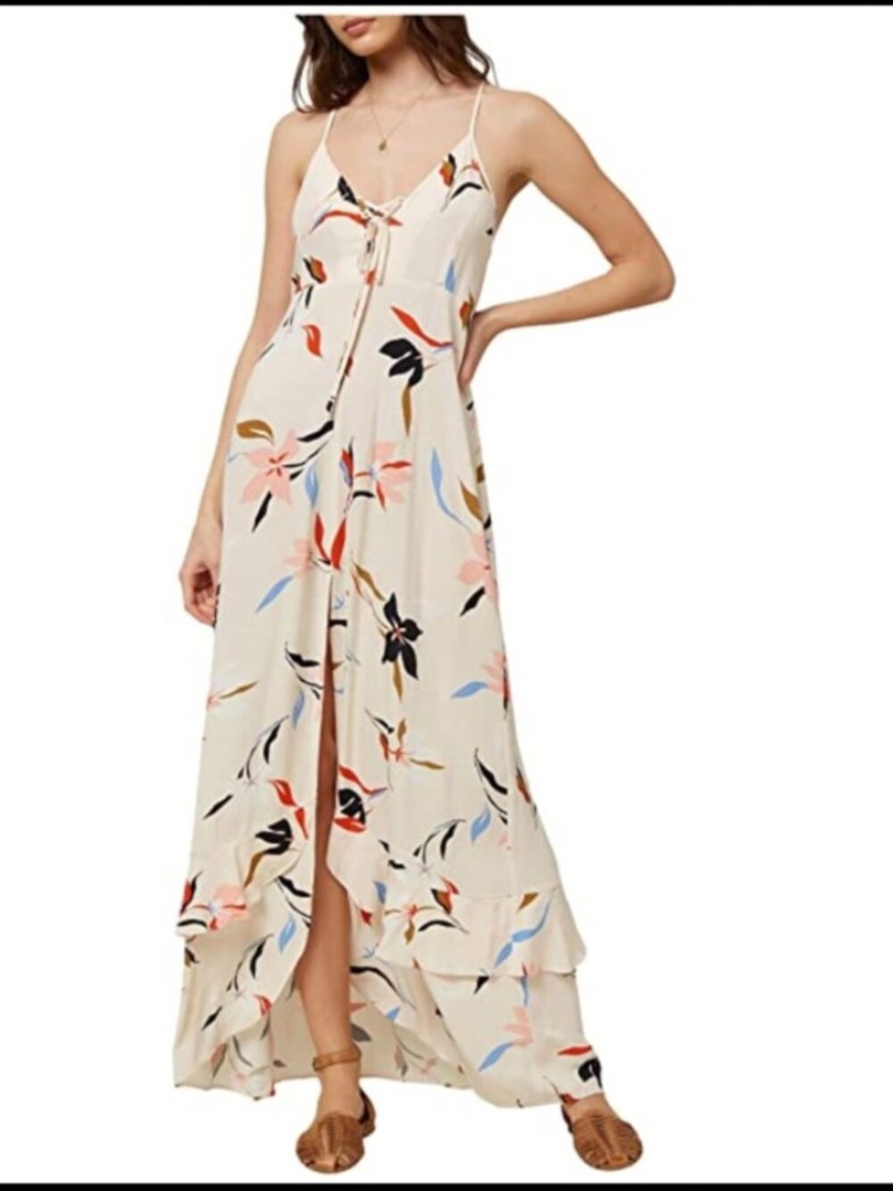 NWT O'Neill Ryder Lace-Up Maxi Dress Size M